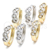 Oro Laminado Huggie Hoop, Gold Filled Style with White Cubic Zirconia, Polished, Golden Finish, 02.210.0134.2.15
