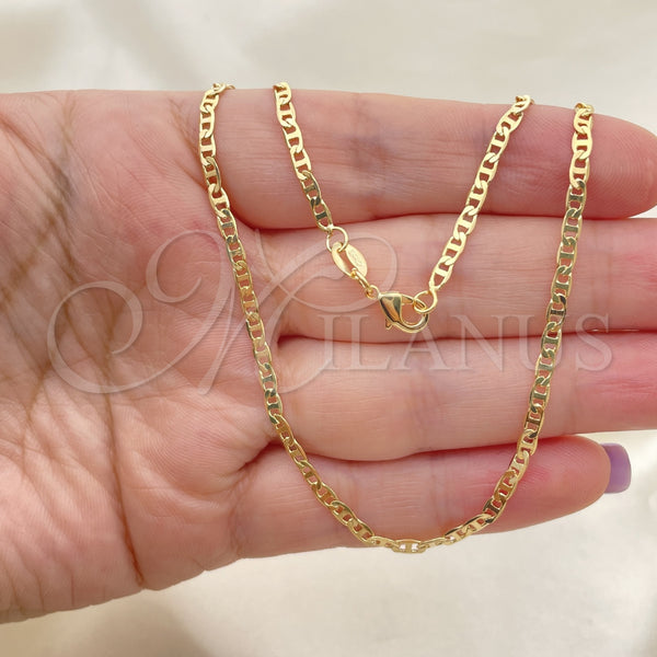 Gold Filled Necklace — Basic Necklace Mariner Design Polished 04.32. 0.80 Gauge — alternate product view — SKU 120719 | Oro Laminado collar — básico Necklace Mariner diseño pulido 04.32. 0.80 Gauge — SKU 120719