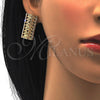 Oro Laminado Earring and Pendant Adult Set, Gold Filled Style with White Crystal, Polished, Golden Finish, 10.306.0020