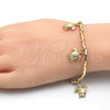Oro Laminado Charm Bracelet, Gold Filled Style Turtle Design, Polished, Golden Finish, 03.179.0031.07 (03 MM Thickness, 7 Inches Length)