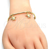Oro Laminado Charm Bracelet, Gold Filled Style Turtle Design, Polished, Golden Finish, 03.179.0031.07 (03 MM Thickness, 7 Inches Length)