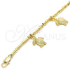 Oro Laminado Charm Bracelet, Gold Filled Style Turtle Design, Polished, Golden Finish, 03.179.0031.07 (03 MM Thickness, 7 Inches Length)