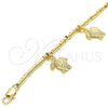 Oro Laminado Charm Bracelet, Gold Filled Style Turtle Design, Polished, Golden Finish, 03.179.0031.07 (03 MM Thickness, 7 Inches Length)