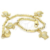 Oro Laminado Charm Bracelet, Gold Filled Style Turtle Design, Polished, Golden Finish, 03.179.0031.07 (03 MM Thickness, 7 Inches Length)