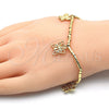 Oro Laminado Charm Bracelet, Gold Filled Style Butterfly Design, Polished, Golden Finish, 03.179.0062.07 (03 MM Thickness, 7 Inches Length)