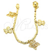 Oro Laminado Charm Bracelet, Gold Filled Style Butterfly Design, Polished, Golden Finish, 03.179.0062.07 (03 MM Thickness, 7 Inches Length)