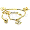 Oro Laminado Charm Bracelet, Gold Filled Style Butterfly Design, Polished, Golden Finish, 03.179.0062.07 (03 MM Thickness, 7 Inches Length)