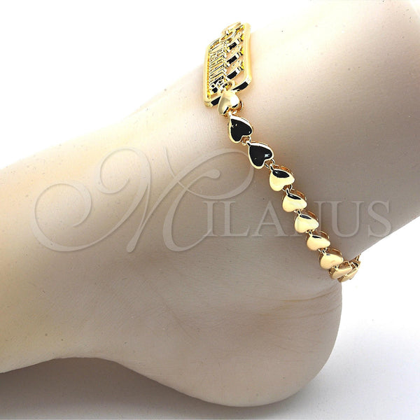 Gold Filled Anklet — Fancy Anklet Dolphin and Heart Design Polished 03.63. — alternate product view — SKU 120846 | Oro Laminado tobillera — elegante Anklet Dolphin and corazón diseño pulido 03.63. — SKU 120846