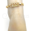 Oro Laminado Fancy Anklet, Gold Filled Style Dolphin and Heart Design, Polished, Golden Finish, 03.63.1854.10 (07 MM Thickness, 10 Inches Length)