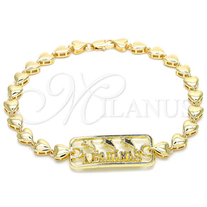 Gold Filled Anklet — Fancy Anklet Dolphin and Heart Design Polished 03.63. — main product view — SKU 120846 | Oro Laminado tobillera — elegante Anklet Dolphin and corazón diseño pulido 03.63. — SKU 120846