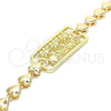 Oro Laminado Fancy Bracelet, Gold Filled Style Tree and Heart Design, Polished, Golden Finish, 03.63.1855.07 (07 MM Thickness, 7 Inches Length)