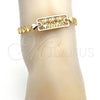 Oro Laminado Fancy Anklet, Gold Filled Style Tree and Heart Design, Polished, Golden Finish, 03.63.1855.10 (07 MM Thickness, 10 Inches Length)