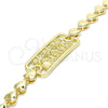 Oro Laminado Fancy Anklet, Gold Filled Style Tree and Heart Design, Polished, Golden Finish, 03.63.1855.10 (07 MM Thickness, 10 Inches Length)