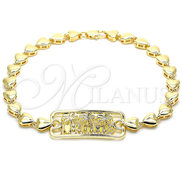 Gold Filled Anklet — Fancy Anklet Tree and Heart Design Polished 03.63. — main product view — SKU 120848 | Oro Laminado tobillera — elegante Anklet Tree and corazón diseño pulido 03.63. — SKU 120848