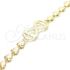 Oro Laminado Fancy Bracelet, Gold Filled Style Infinite and Heart Design, Polished, Golden Finish, 03.63.1856.07 (07 MM Thickness, 7 Inches Length)