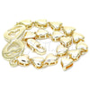 Oro Laminado Fancy Bracelet, Gold Filled Style Infinite and Heart Design, Polished, Golden Finish, 03.63.1856.07 (07 MM Thickness, 7 Inches Length)
