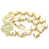 Oro Laminado Fancy Bracelet, Gold Filled Style Infinite and Heart Design, Polished, Golden Finish, 03.63.1856.07 (07 MM Thickness, 7 Inches Length)