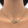 Oro Laminado Pendant Necklace, Gold Filled Style Infinite and Heart Design, Polished, Golden Finish, 04.63.1382.20 (01 MM Thickness, 20 Inches Length)