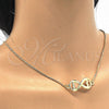 Oro Laminado Pendant Necklace, Gold Filled Style Infinite and Heart Design, Polished, Golden Finish, 04.63.1382.20 (01 MM Thickness, 20 Inches Length)