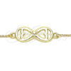 Oro Laminado Pendant Necklace, Gold Filled Style Infinite and Heart Design, Polished, Golden Finish, 04.63.1382.20 (01 MM Thickness, 20 Inches Length)