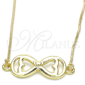Gold Filled Necklace — Pendant Necklace Infinite and Heart Design Polished 04.63. — main product view — SKU 120851 | Oro Laminado collar — Pendant Necklace Infinite and corazón diseño pulido 04.63. — SKU 120851