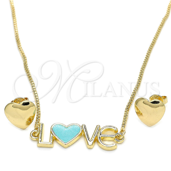 Gold Filled Ring — Earring and Pendant Adult Set Love and Heart — main product view — SKU 120859 | Oro Laminado anillo — Earring and Pendant Adult Set Love and corazón — SKU 120859