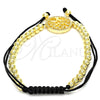 Oro Laminado Fancy Bracelet, Gold Filled Style Tree and Ball Design, with White Cubic Zirconia, Polished, Golden Finish, 03.299.0011.12 (04 MM Thickness, 12 Inches Length)