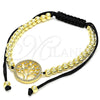 Oro Laminado Fancy Bracelet, Gold Filled Style Tree and Ball Design, with White Cubic Zirconia, Polished, Golden Finish, 03.299.0011.12 (04 MM Thickness, 12 Inches Length)