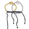 Oro Laminado Fancy Bracelet, Gold Filled Style Tree and Ball Design, with White Cubic Zirconia, Polished, Golden Finish, 03.299.0011.12 (04 MM Thickness, 12 Inches Length)