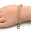 Oro Laminado Charm Bracelet, Gold Filled Style Hollow Design, Diamond Cutting Finish, Golden Finish, 03.63.1866.08 (05 MM Thickness, 8 Inches Length)