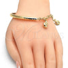 Oro Laminado Charm Bracelet, Gold Filled Style Hollow Design, Diamond Cutting Finish, Golden Finish, 03.63.1866.08 (05 MM Thickness, 8 Inches Length)