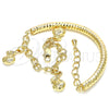 Oro Laminado Charm Bracelet, Gold Filled Style Hollow Design, Diamond Cutting Finish, Golden Finish, 03.63.1866.08 (05 MM Thickness, 8 Inches Length)