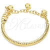 Oro Laminado Charm Bracelet, Gold Filled Style Hollow Design, Diamond Cutting Finish, Golden Finish, 03.63.1866.08 (05 MM Thickness, 8 Inches Length)