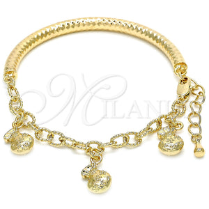Gold Filled Bracelet — Charm Bracelet Hollow Design Diamond Cutting 03.63. 05 — main product view — SKU 120896 | Oro Laminado brazalete — Charm Bracelet Hollow diseño Diamond Cutting 03.63. 05 — SKU 120896