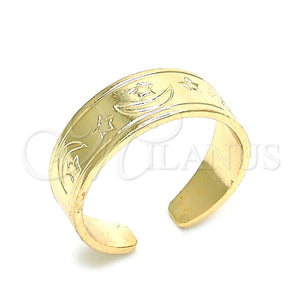 Gold Filled Ring — Toe Ring Moon and Star Design Polished 01. — main product view — SKU 120898 | Oro Laminado anillo — Toe Ring Moon and estrella diseño pulido 01. — SKU 120898