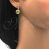 Rhodium Gold Filled Dangle Earring, Flower Design, with Aurore Boreale Swarovski Crystals, Polished, Rhodium Finish, 02.182.0019