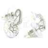 Rhodium Gold Filled Dangle Earring, Flower Design, with Aurore Boreale Swarovski Crystals, Polished, Rhodium Finish, 02.182.0019