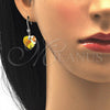 Rhodium Gold Filled Dangle Earring, Heart Design, with Aurore Boreale Swarovski Crystals and White Cubic Zirconia, Polished, Rhodium Finish, 02.26.0256