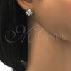 Rhodium Gold Filled Leverback Earring, with Vitrail Light Swarovski Crystals and White Cubic Zirconia, Polished, Rhodium Finish, 02.26.0259