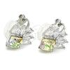 Rhodium Gold Filled Leverback Earring, with Vitrail Light Swarovski Crystals and White Cubic Zirconia, Polished, Rhodium Finish, 02.26.0259