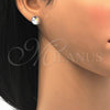 Rhodium Gold Filled Stud Earring, with Aurore Boreale Swarovski Crystals, Polished, Rhodium Finish, 02.26.0265