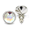 Rhodium Gold Filled Stud Earring, with Aurore Boreale Swarovski Crystals, Polished, Rhodium Finish, 02.26.0265
