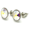 Rhodium Gold Filled Stud Earring, with Aurore Boreale Swarovski Crystals, Polished, Rhodium Finish, 02.26.0265