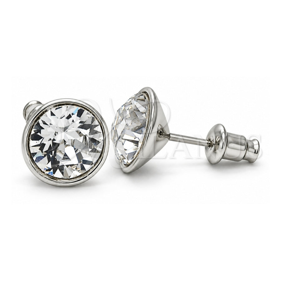 White Gold Filled Stud Earring, with Crystal Swarovski Crystals, Polished, Rhodium Finish, 02.26.0265.1