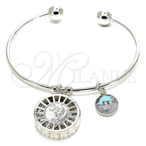 White Gold Filled Jewelry — Individual Bangle Dolphin Design with White Cubic Zirconia — main product view — SKU 121031 | Oro Laminado Blanco joyería — Individual Bangle Dolphin diseño with blanco Cubic Zirconia — SKU 121031