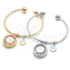 Rhodium Gold Filled Individual Bangle, Dolphin Design, with White Cubic Zirconia, Diamond Cutting Finish, Rhodium Finish, 07.106.0006.1 (02 MM Thickness, One size fits all)