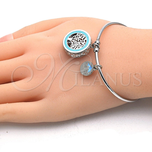 White Gold Filled Jewelry — Individual Bangle Tree and Dolphin Design with White — alternate product view — SKU 121033 | Oro Laminado Blanco joyería — Individual Bangle Tree and Dolphin diseño with blanco — SKU 121033