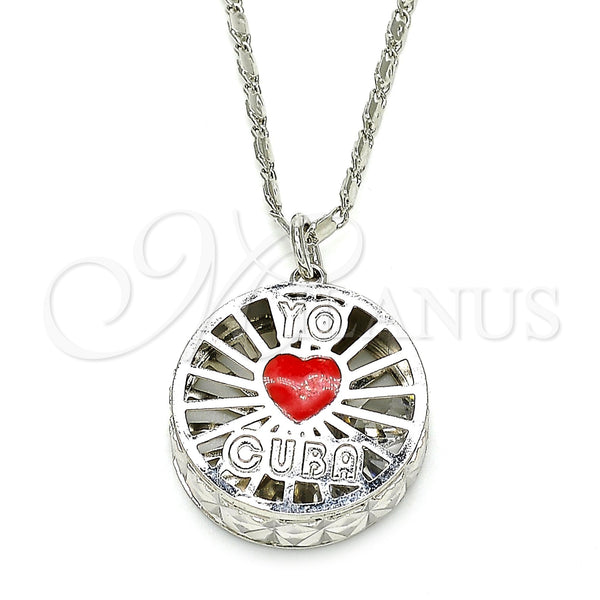 White Gold Filled Necklace — Pendant Necklace Heart Design with White Cubic Zirconia — main product view — SKU 121035 | Oro Laminado Blanco collar — Pendant Necklace corazón diseño with blanco Cubic Zirconia — SKU 121035