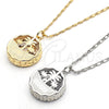 Oro Laminado Pendant Necklace, Gold Filled Style Tree Design, with White Cubic Zirconia, Diamond Cutting Finish, Golden Finish, 04.106.0036.20 (02 MM Thickness, 20 Inches Length)