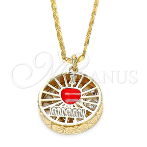Gold Filled Necklace — Pendant Necklace Heart Design with White Cubic Zirconia — main product view — SKU 121038 | Oro Laminado collar — Pendant Necklace corazón diseño with blanco Cubic Zirconia — SKU 121038